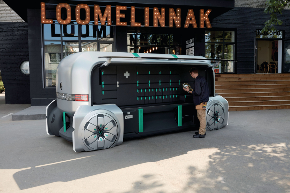 De EZ-Pro robotpods vervoeren functionele containers. Die laatsten kunnen divers en gevarieerd van vorm en uitvoering zijn. Gaande van lockers voor kleine pakketjes over royale laadruimtes voor goederen tot 'foodtrucks' en mobiele winkels